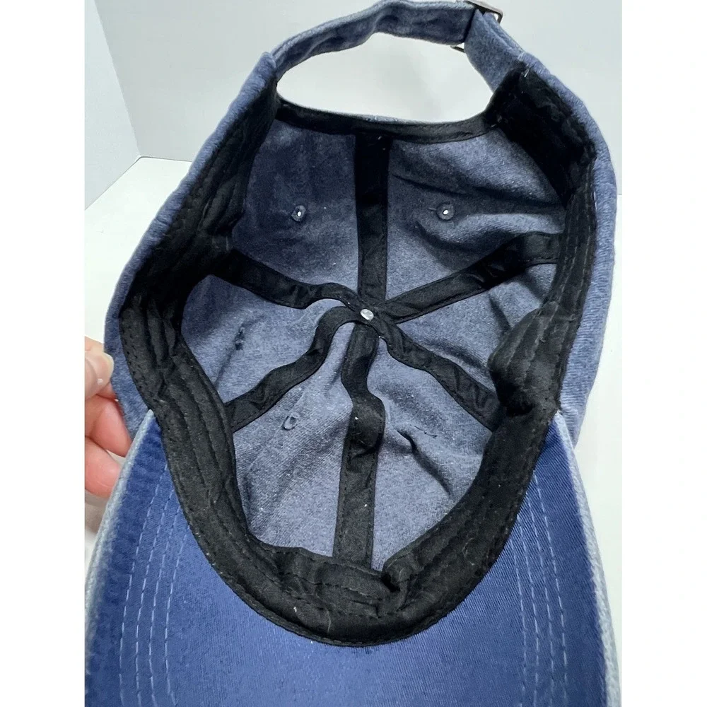 Cat Peeking Hat‎ Faded Denim Blue Baseball Cap Cute Kitty Graphic Pet Lover Mom